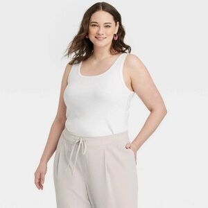 A New Day Womens Fit Seamless White Tank Top